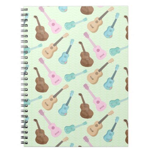 Ukulele Guitar Music Pastel Pink Mint Green Notebook