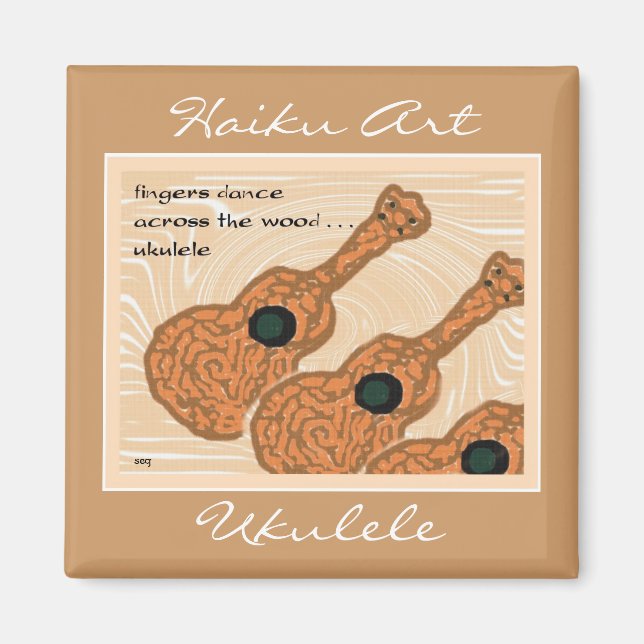 Ukulele Haiku Art Magnet (Front)
