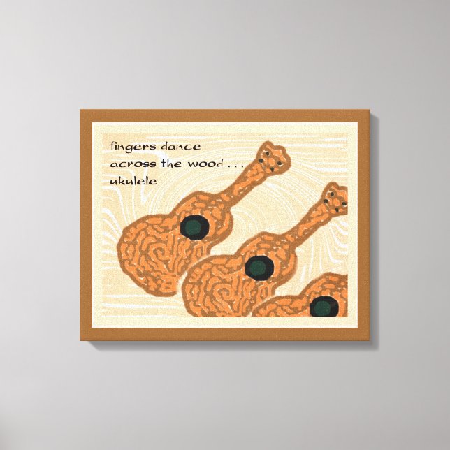 Ukulele Haiku Art Wrapped Canvas Print (Front)