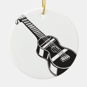 Ukulele Hawaian Instrument Cute Unique Guitar Hawa Ceramic Ornament