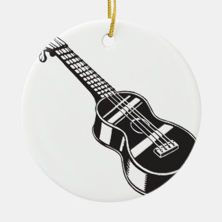 Ukulele Hawaian Instrument Cute Unique Guitar Hawa Ceramic Ornament