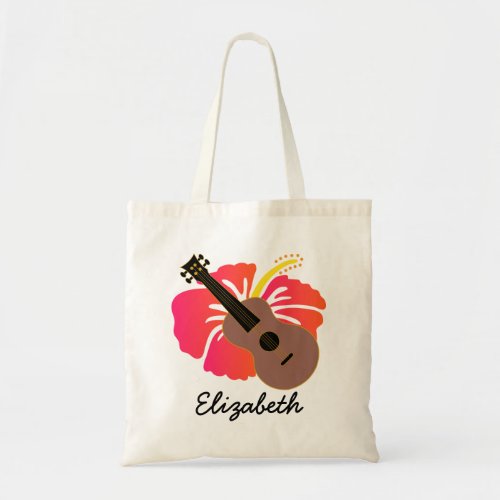 Ukulele Hawaiian Music Personalized Tote Bag