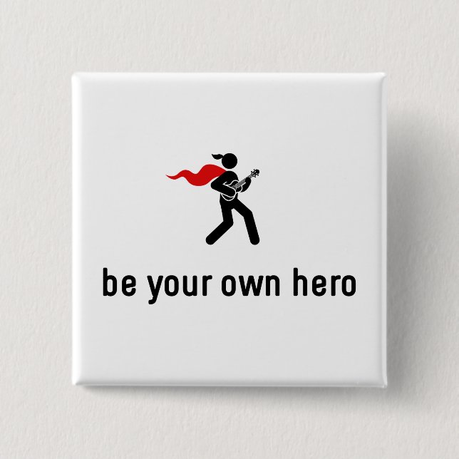 Ukulele Hero Pinback Button (Front)