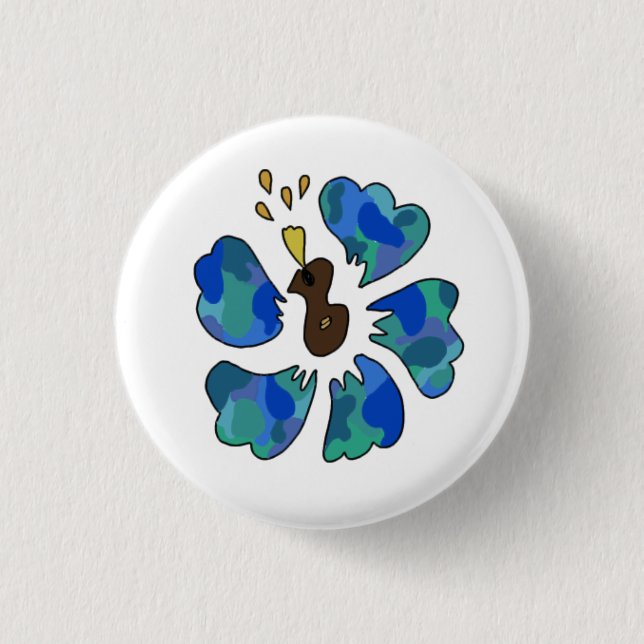 Ukulele hibiscus button (Front)