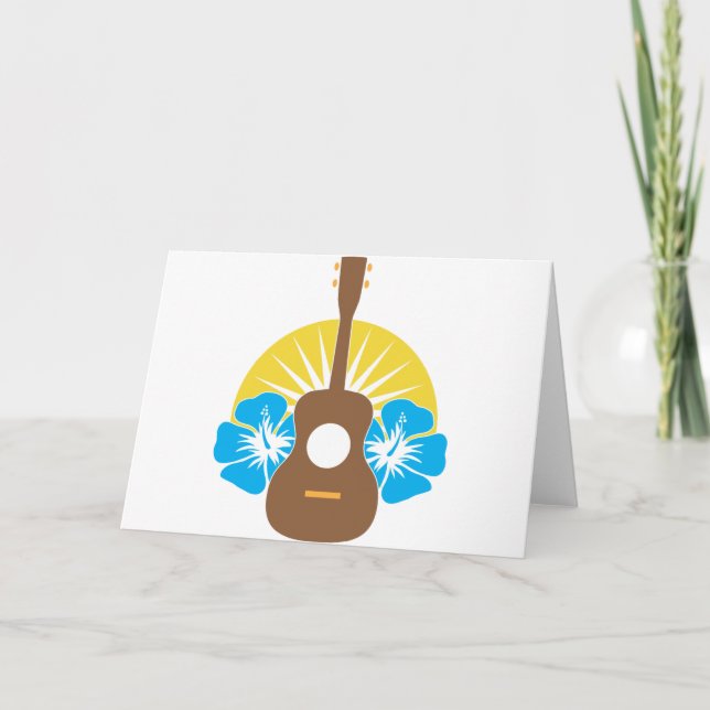 Ukulele Hibiscus Card (Front)