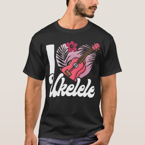 Ukulele I Love Ukulele Heart T_Shirt