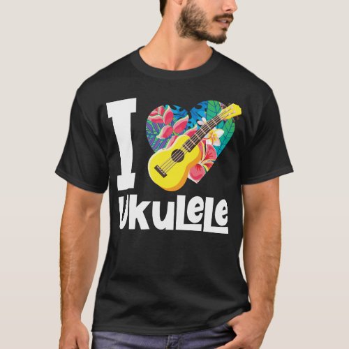 Ukulele I Love Ukulele Heart T_Shirt