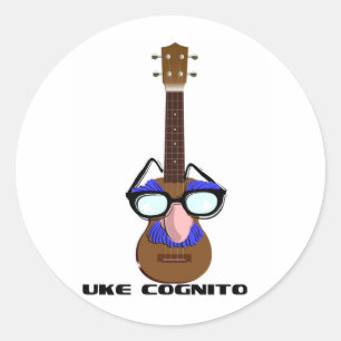 Ukulele Incognito Classic Round Sticker
