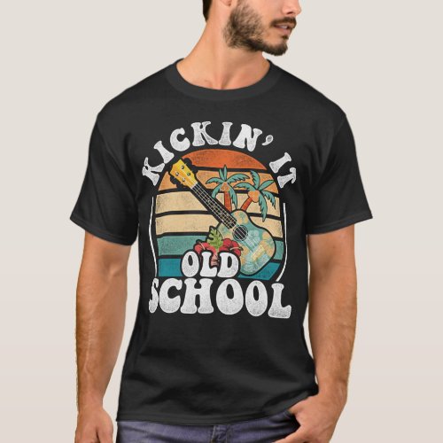 Ukulele Kickin It Oldschool Retro Vintage T_Shirt