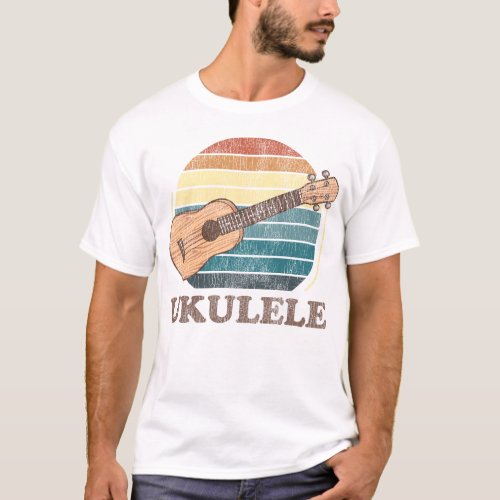 Ukulele Kickin It Oldschool Retro Vintage T_Shirt