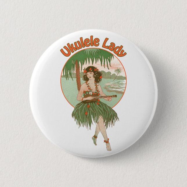 Ukulele Lady #1 Button (Front)