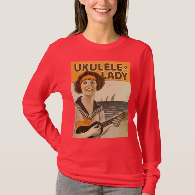 Ukulele Lady #2 Ladies dark long sleeve T-Shirt (Front)