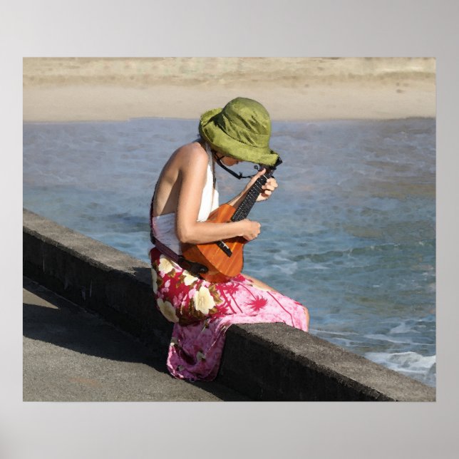 Ukulele Lady in Hawaii Poster (Front)