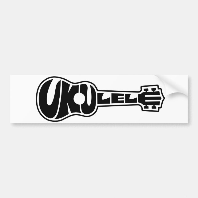 Ukulele Logo Bumper Sticker (Front)