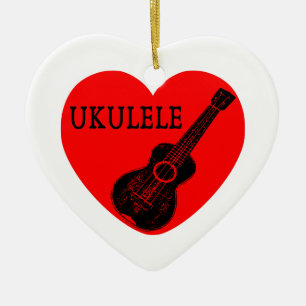 Ukulele Love Ceramic Ornament