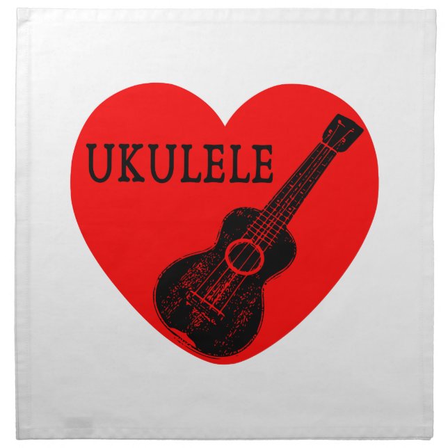 Ukulele Love Cloth Napkin (Front)