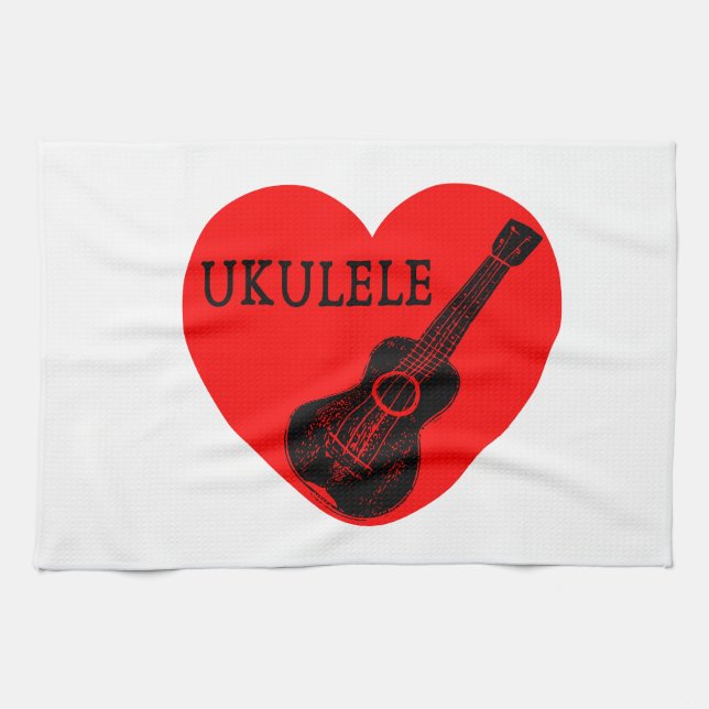 Ukulele Love Kitchen Towel (Horizontal)