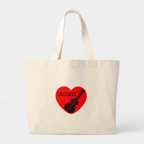 Ukulele Love Large Tote Bag