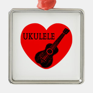 Ukulele Love Metal Ornament