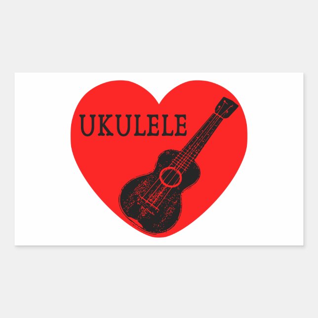 Ukulele Love Rectangular Sticker (Front)