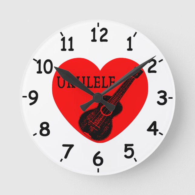 Ukulele Love  Round Clock (Front)