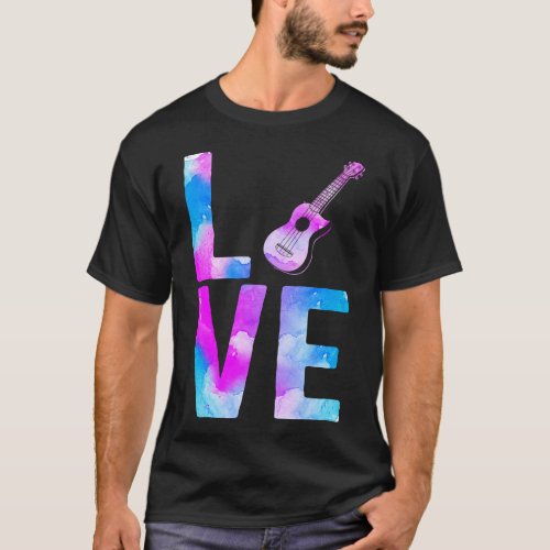 Ukulele Love Watercolor T_Shirt