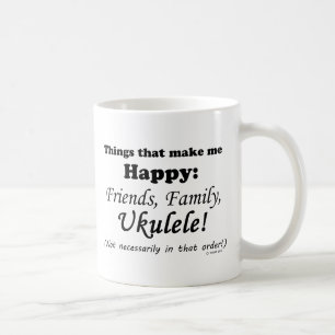 Ukulele Makes Me Happy Coffee Mug