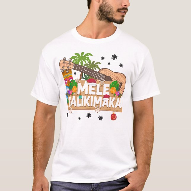 Ukulele Mele Kalikimaka Christmas T-Shirt (Front)