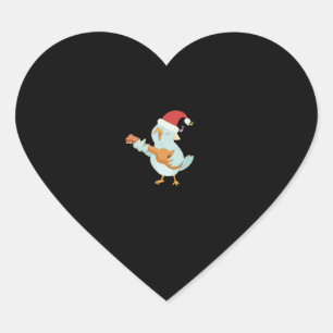 Ukulele Merry Christmas Heart Sticker