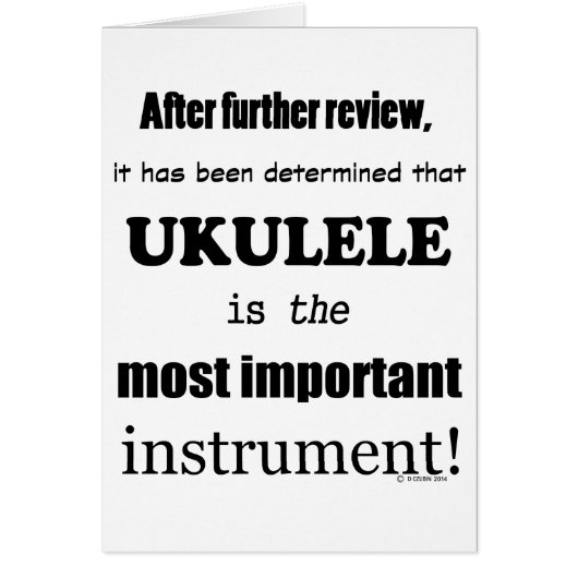 Ukulele Most Important Instrument Cards (Front)