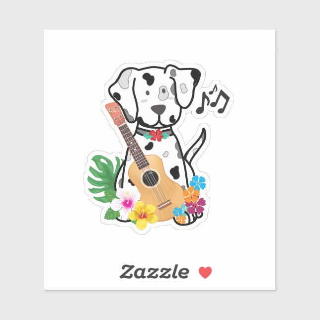 Ukulele music funny dog sticker (Sheet)