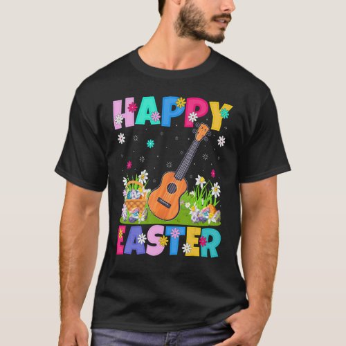 Ukulele Music   Happy Easter Bunny Ukulele Easter  T_Shirt