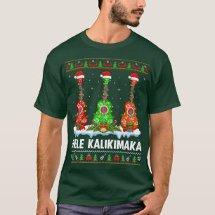 Ukulele Music Lover Ugly Mele Kalikimaka Ukulele C T-Shirt
