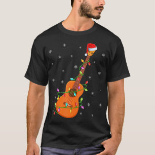 Ukulele Music Lover Xmas Lightsanta Ukulele T-Shirt