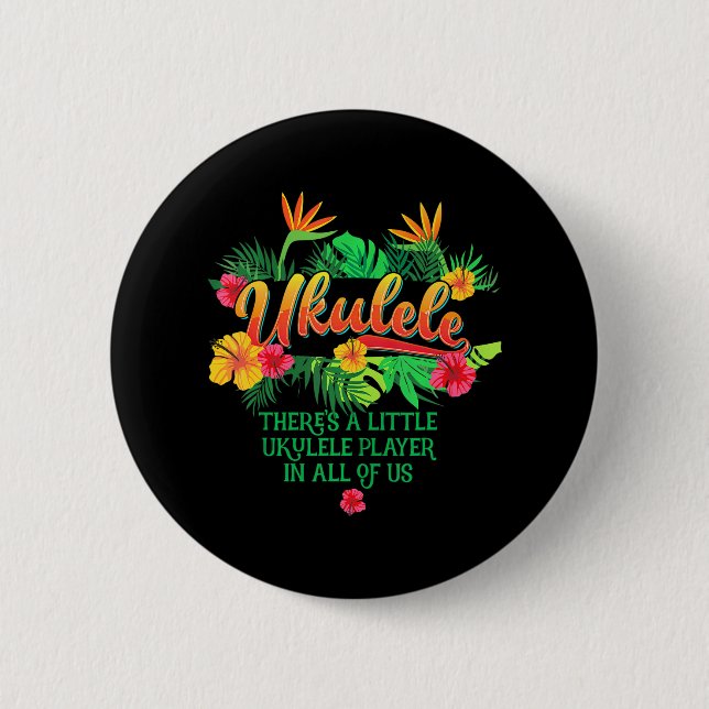 Ukulele Music Tee Hawaiian Love Hawaii Button (Front)