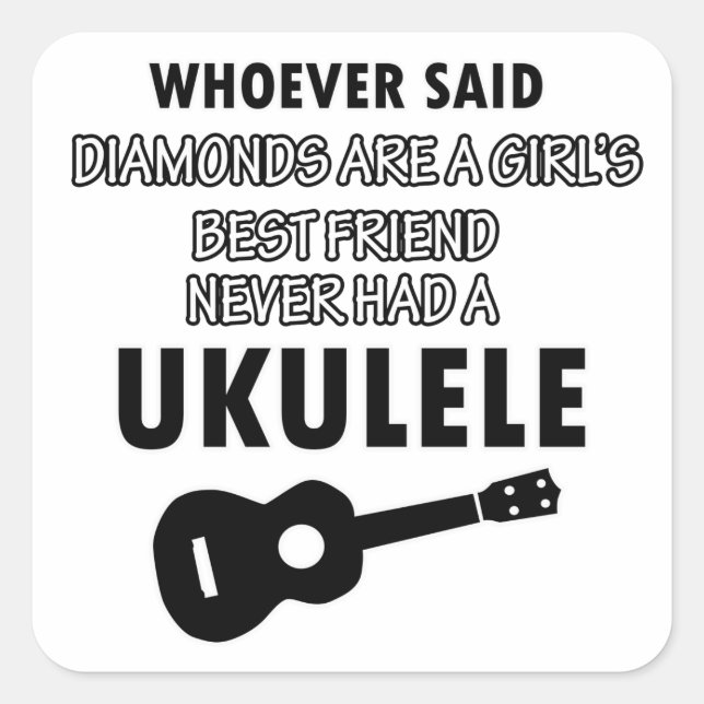 Ukulele musical instrument designs square sticker (Front)
