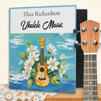 Ukulele Musical Instrument Floral Music Binder