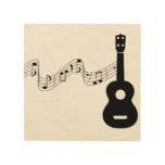 Ukulele Musical Notes 8&quot;x8&quot; Wood Wall Art at Zazzle