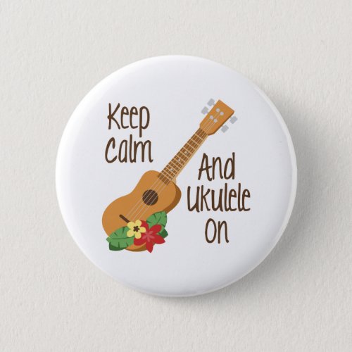 Ukulele On Pinback Button