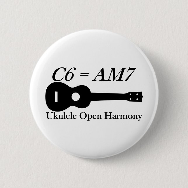 Ukulele Open Chords Pinback Button (Front)