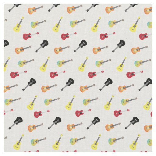 Ukulele Pattern Simple & Cute Musical Fabric