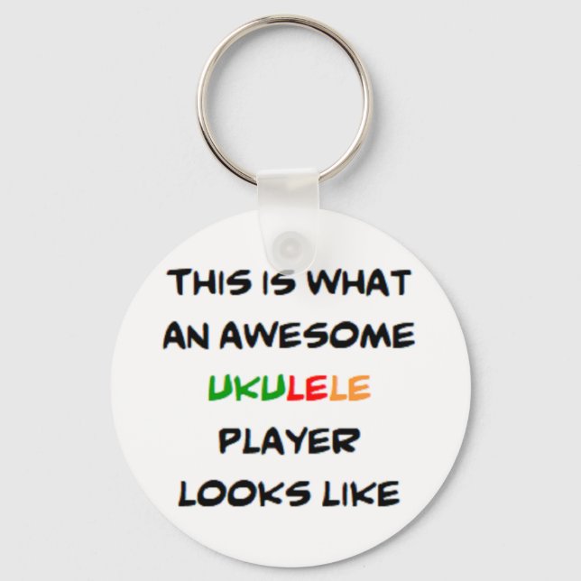 ukulele player, awesome keychain (Front)