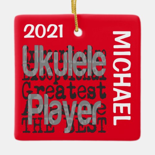 Ukulele Player Extraordinaire CUSTOM Ceramic Ornament