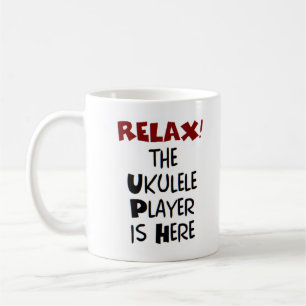 ukulele player is here coffee mug