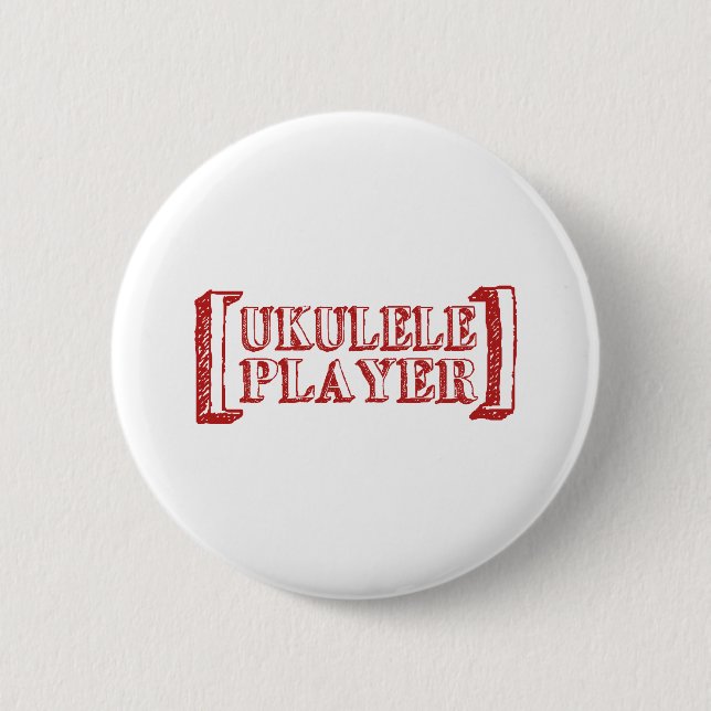 Ukulele Player Pinback Button (Front)
