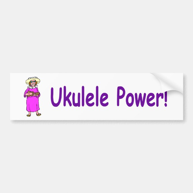 Ukulele Power! Bumper Sticker (Front)