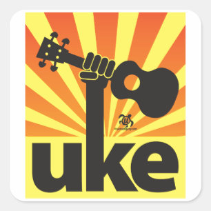 Ukulele Power Square Sticker