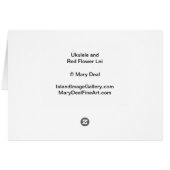 Ukulele & Red Flower Lei Cards (Back Horizontal)