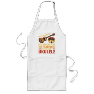 Ukulele Retirement Plan Funny Long Apron