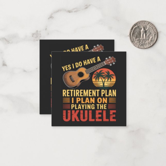 Ukulele Retirement Plan Funny Note Card (Front/Back In Situ)